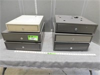 6 Metal cash boxes with money trays; NO keys-can b