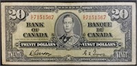 1937 $20 Bank of Canada Note