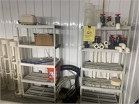 CAMBRO RACKS WITH CONTENTS & PVC