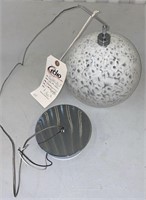 Chrome disk Alco hanging light with shade