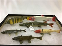 6 Various Bear Creek Fish Decoys