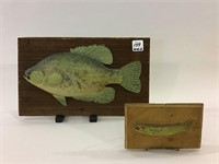 2 Carved Fish Plaques by Charles