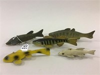 Group of 5 Various Fish Decoys