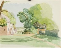 British Watercolor Inscribed Winifred Nicholson