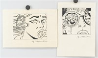 Ink on Paper American Roy Lichtenstein Lot of Two