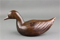 Chinese Huanghuali Carved Duck