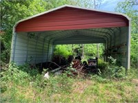 ALUMINUM CAR PORT (Red) approximate size 18' x 20'