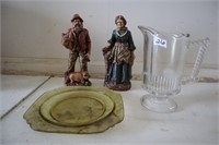 figurines, plate, pitcher