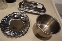 silver plated butter dish/Shell plate, stainless