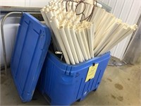 BLUE BIN WITH PVC PIPES