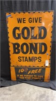 Vintage Steel Gold Bond Stamps Sign