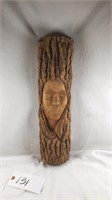 The Lady Face Carving on Wood Wall Art