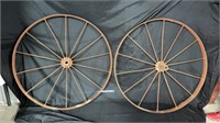 2 Antique Wagon Wheels Metal 2 times your Money