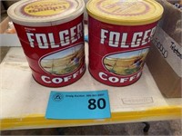 Folgers Coffee Tins- Lot of Two (2)