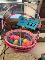 Easter Baskets w/ Eggs- Lot of Two (2)
