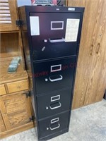 BLACK 4 DRAWER METAL FILE CABINET