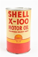 SHELL X-100 MOTOR OIL SAE 30 IMP. QT. CAN
