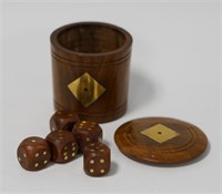 Wooden box and dice