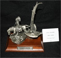 1986 POLLAND THE SILENT TRAIL PEWTER STATUE