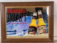 Rainier Draft Lager Tavern Beer Sign Mirror
