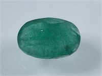 Certified 5.65 Cts Natural Oval Emerald