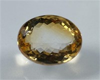 Certified 13.25 Cts Natural Oval Citrine
