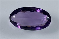 Certified 11.60 Cts Natural Oval Amethyst