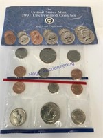 1991 US MINT UNCICULATED COIN SET