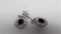 Black Onyx & Diamond Necklace & Earrings Set