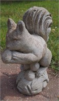 Concrete Squirrel Statue about 13" tall