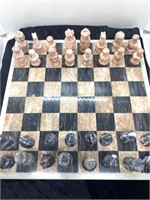 Vintage Marble Chess Set & Board