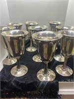 Wallace Sterling Silver Water Wine Goblet Set Of 9