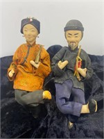 Pair Antique Chinese Composition Dolls
