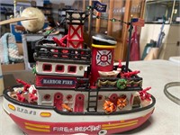 Lemax Carole Towne Harbor Fire Boat Lighted