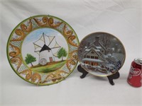 (2) Decorative Plates & Holders