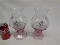 (2) Candle Holders w/Glass Shades