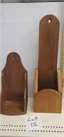 Pair of Vintage Wooden Wall Boxes