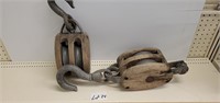 2 Heavy Block and Tackle Ship Pulleys