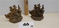 Old Pair of Ship Bookends