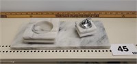 Vintage Marble Ashtray and Lighter Set