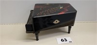 Vintage Lacquered Music Box Jewlery Box