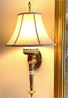 PAIR OF GILT BRONZE THREE LIGHT SCONCES