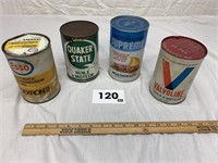 4 vintage oil cans