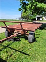 24 ft steel bale wagon on horst 10 ton running