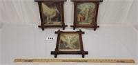 3 Vintage Religious Themed Framed Pictures