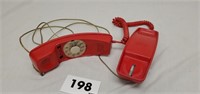 Vintage Red Rotary Desk Phone