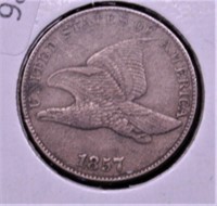 1857 FLYING EAGLE CENT XF