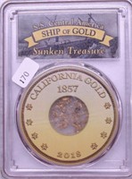 CERTIFIED SS CENTRAL AMERICA 1857 CALIFORNIA GOLD