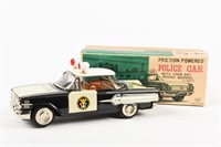 VINTAGE POLICE CAR FRICTION POWERED/ BOX / NOS