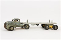 1950'S LINCOLN  TRACTOR &  FLAT BED TRAILER